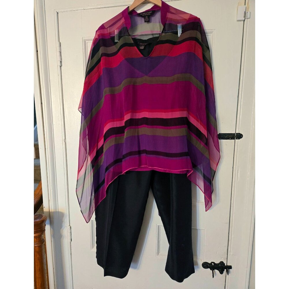 Robbie Bee 3-piece Poncho/Tank/Pant Set, Size 22W